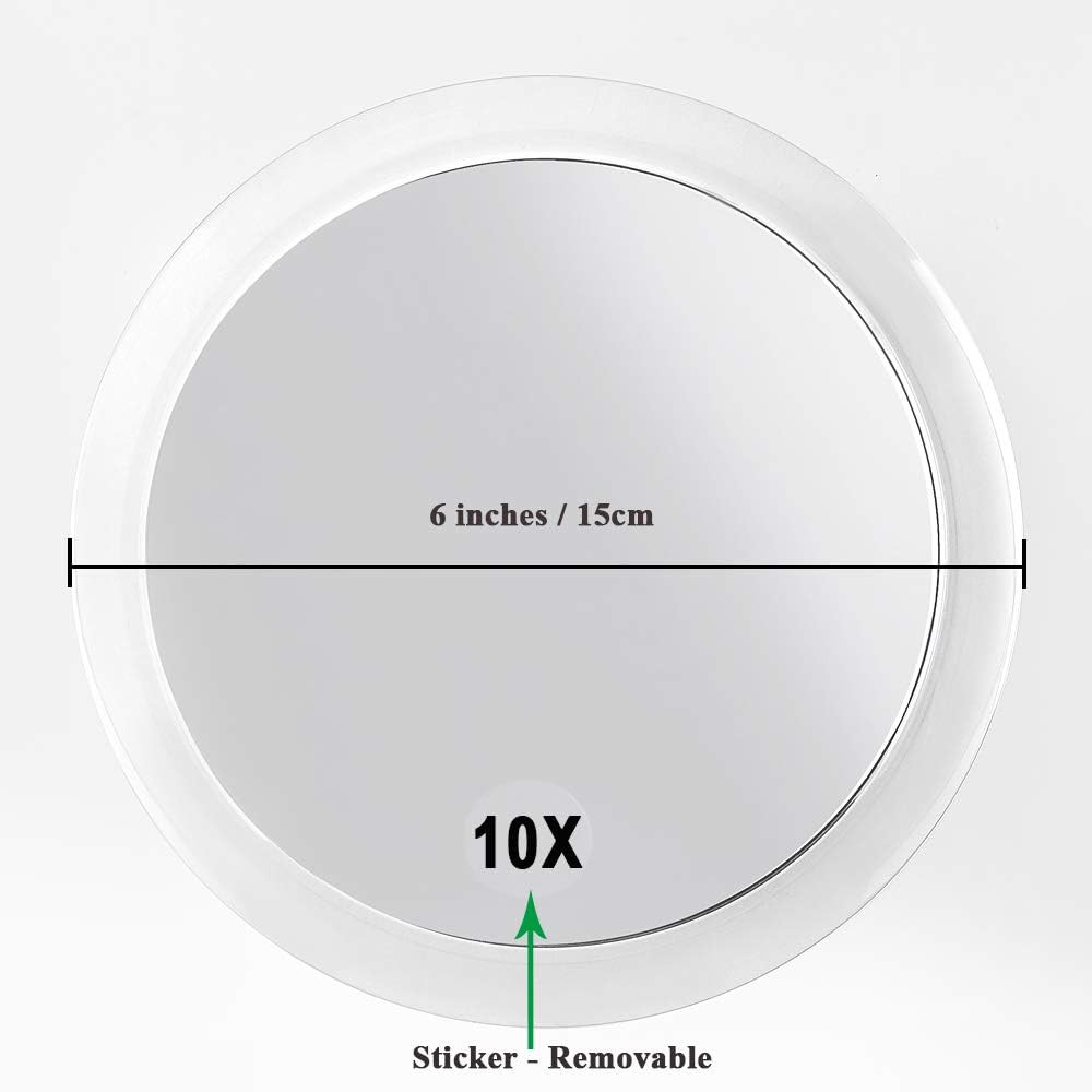 10X Magnifying Mirror - with 3 Mounting Suction Cups - Used for Precise Makeup -