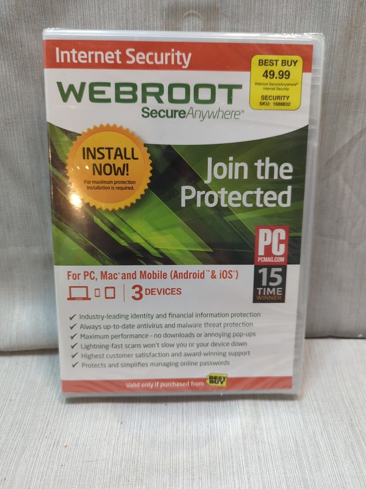 Webroot SecureAnywhere Internet Security - Full Version for Windows & Mac...