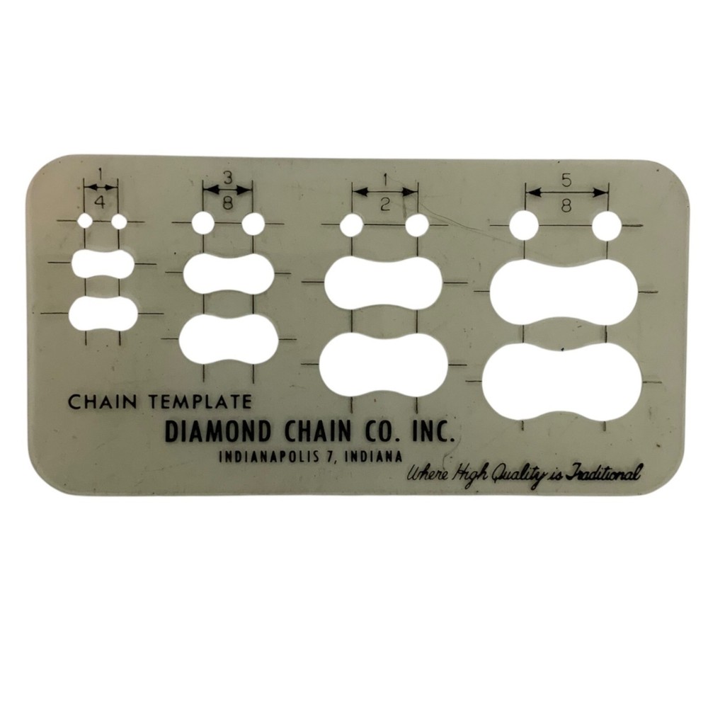 Vintage Diamond Chain Co Inc Chain Template Measuring Tool