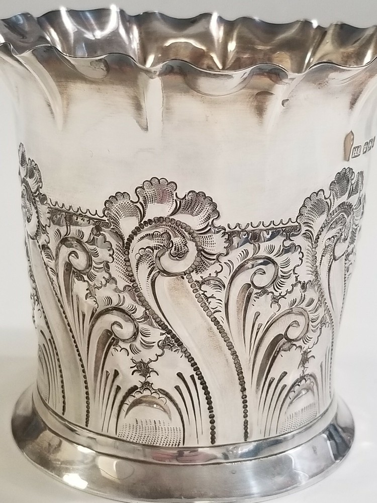 ENGLISH STERLING SILVER WINE COASTER 1920'S