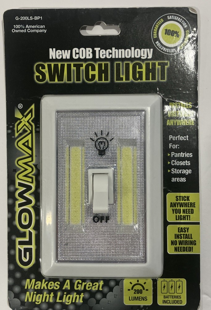 Glow Max COB Technology Switch Light Night Light New In Pack