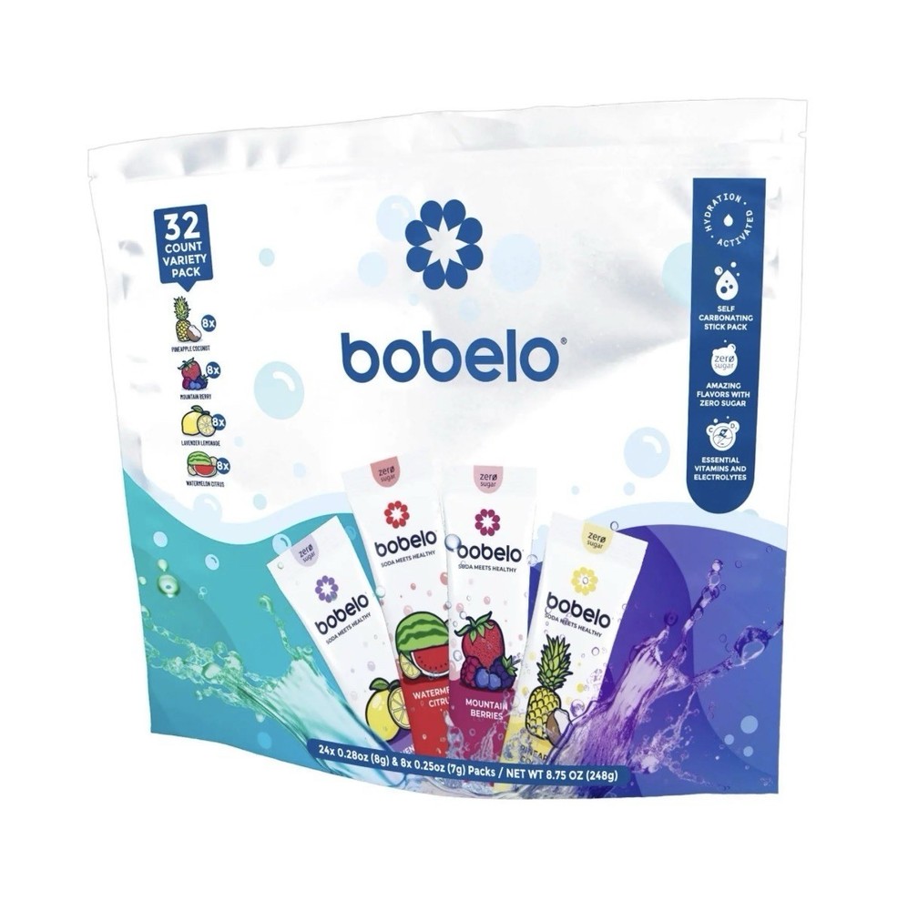 Bobelo Sparkling hydration pack non caffeinated 32 servings
