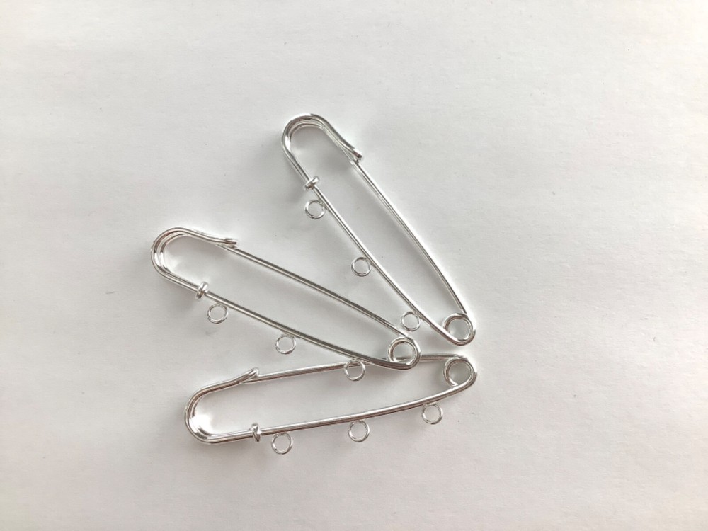Add A Bead Silver Plated Brooch Pin Multiple Loops