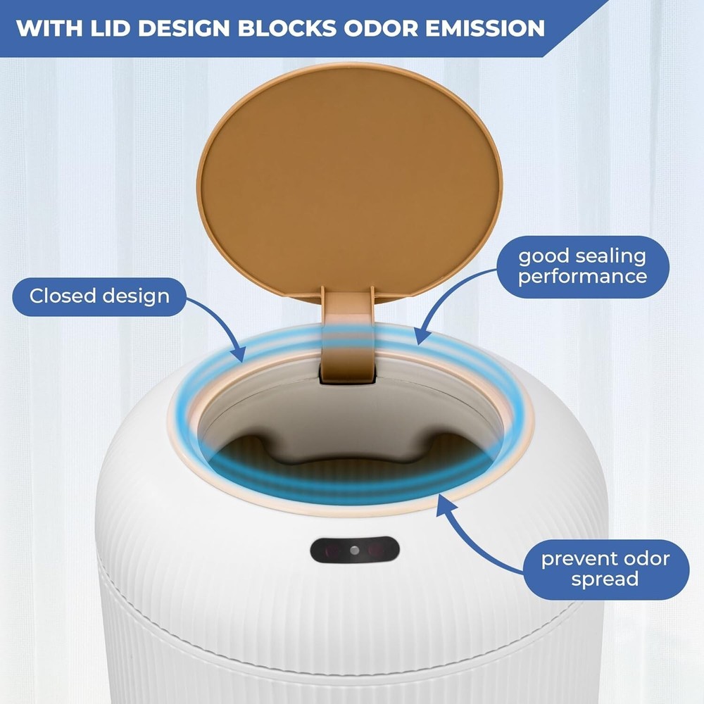 Smart Sensor Wastebasket Hand Free Touchless 2.6 Gallon