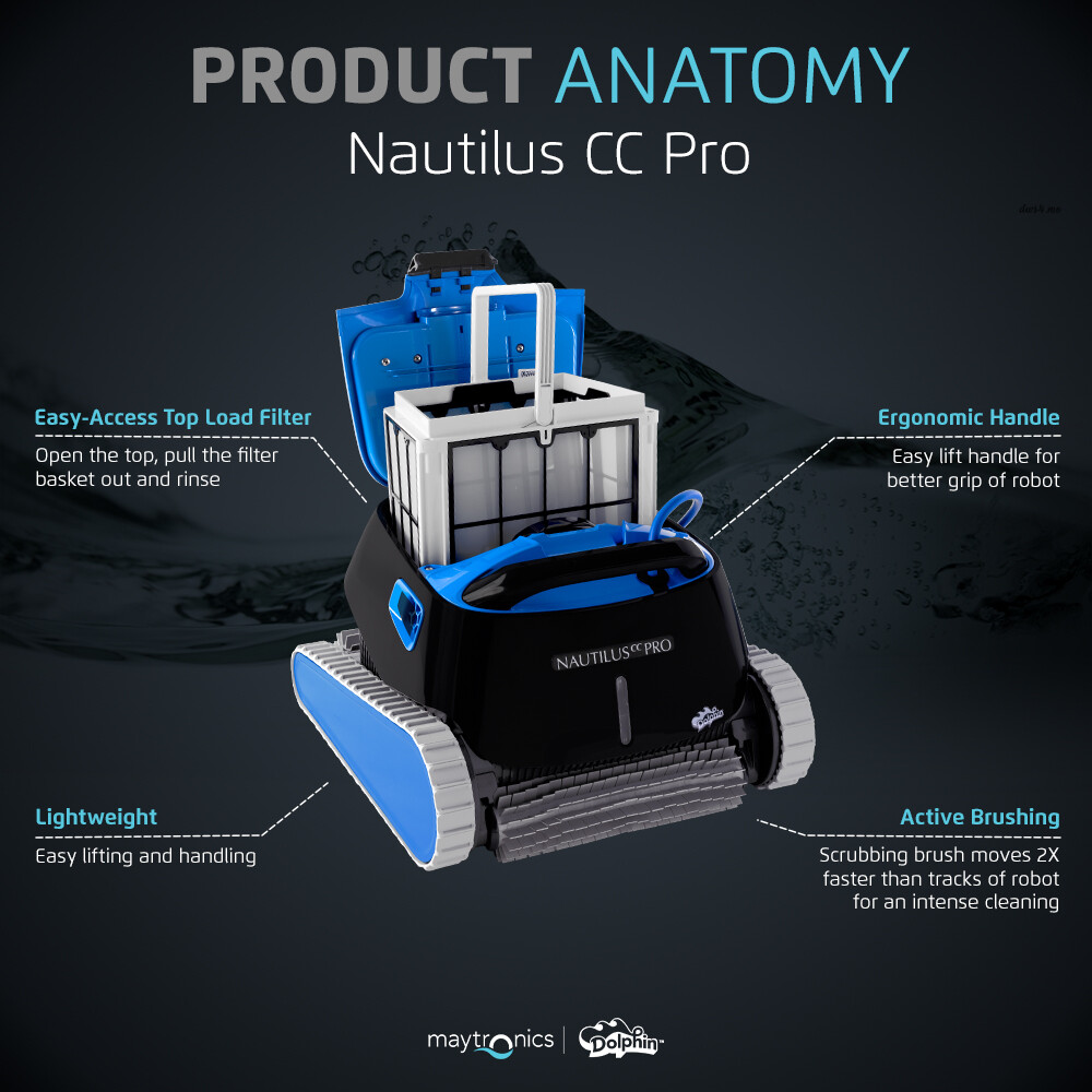 Dolphin Nautilus CC Pro with Wi-Fi Control — Easy-Access Top-load Filter