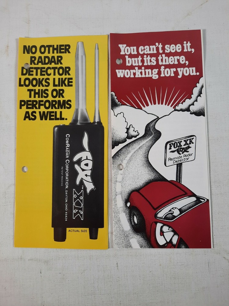 Vtg Fox Rador Detector xk. Brochure pamphlet