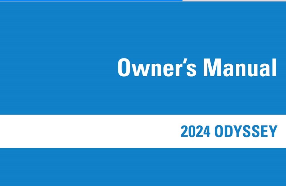 2024 Honda Odyssey Owners Manual User Guide Reference Operator Book