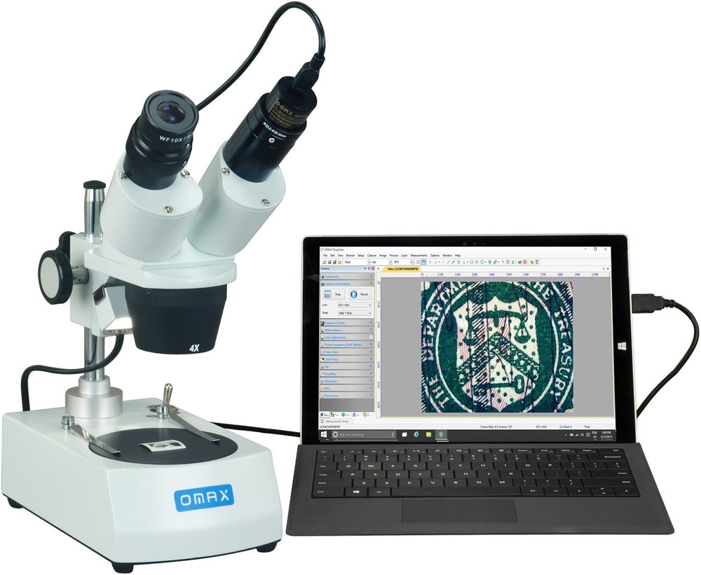 20X-40X Student Binocular Stereo Microscope with Dual Lights and USB Camera