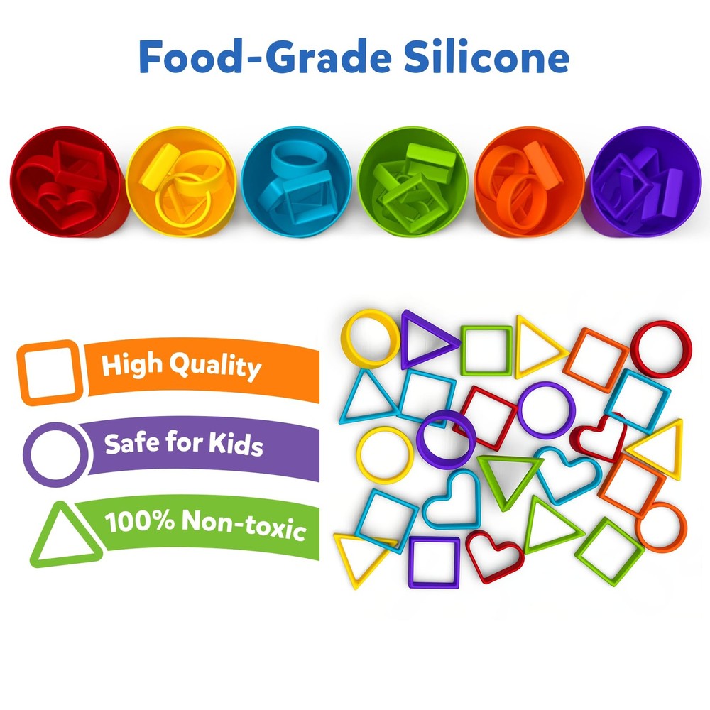 Silicone Rainbow Sorting Game - Learning & Educational Toy, Sorting, Counting...