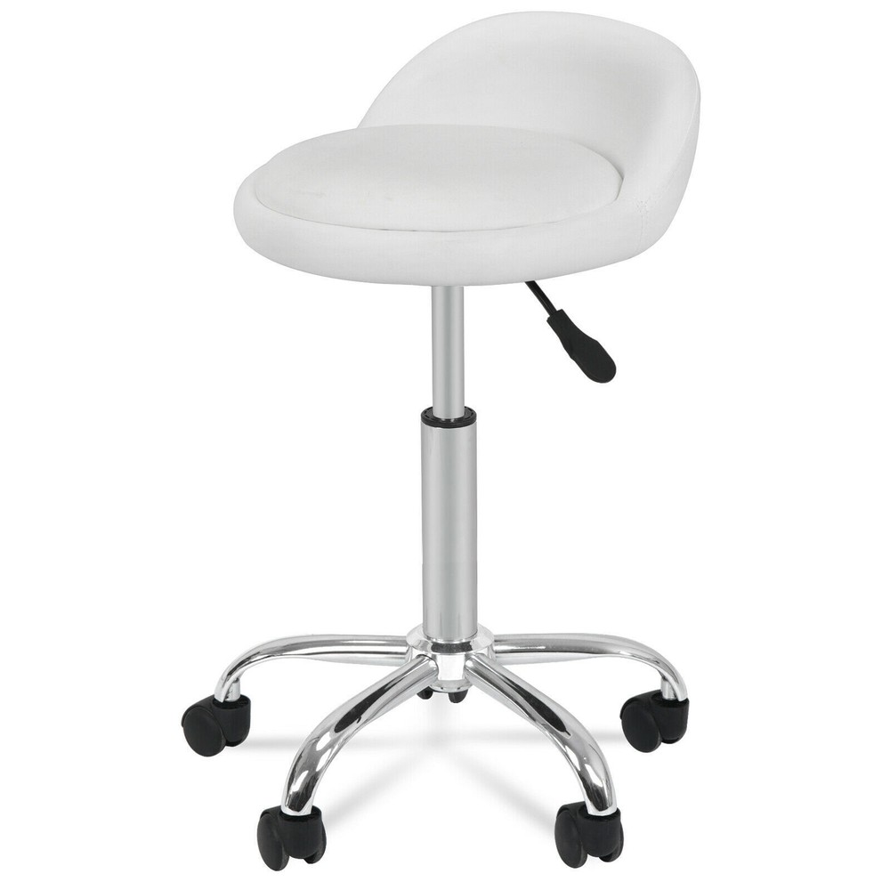 Rolling Swivel Stool Adjustable Height Salon Chair Hydraulic Spawith Back Rest