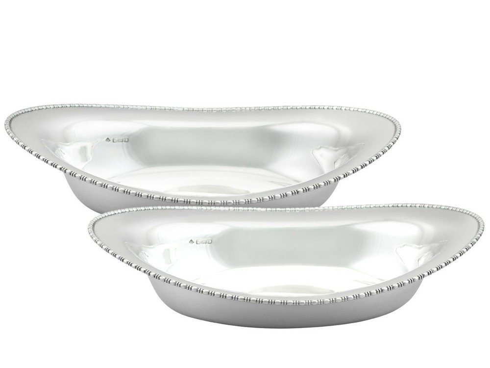 Sterling Silver Bread Dishes - Antique George V (1916)