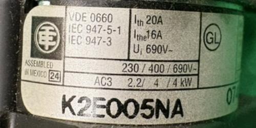 Telemecanique 9003 K2E005NA Cam Switch