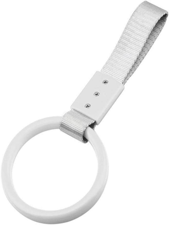 1 PC Hang Ring Subway Train Bus Handle Hand Strap Drift for Car (Round: White)