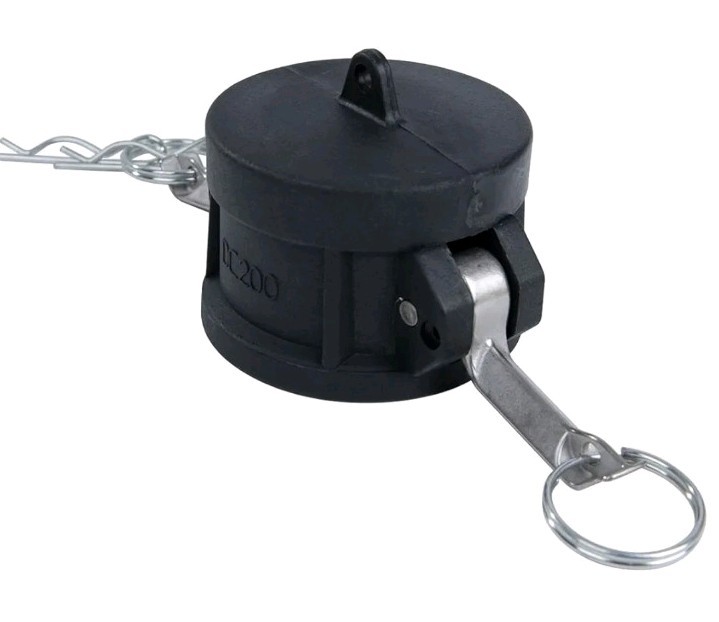 2 Inch Polypropylene Camlock Fittings, 2 pcs, DC Type, Dust Cap, 125psi Max