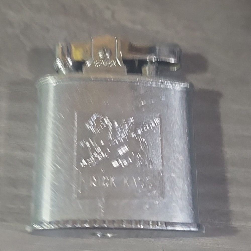 Ronson Triumph Engraved Dick Kass Vintage Push-Button Cigarette Lighter