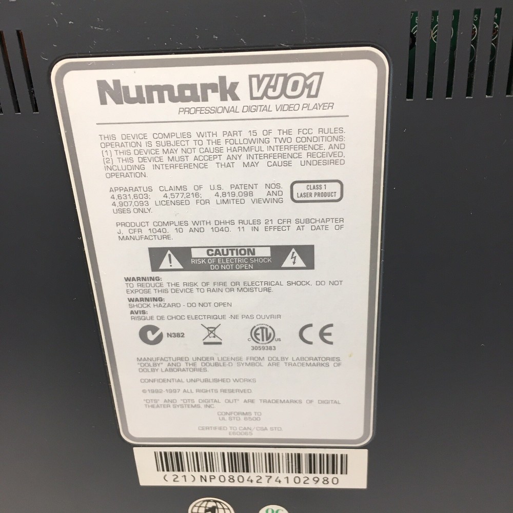 Numark VJ01 Professional Digital Video Player