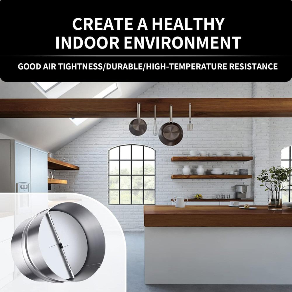 6 Inch Backdraft Damper Back Draft Vent Duct Shutter Blocker, Backflow Ducting I