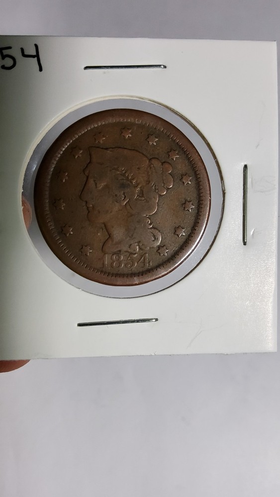 1854 🐸LARGE CENTS 1c 🐸 Circulated Condition (#17)