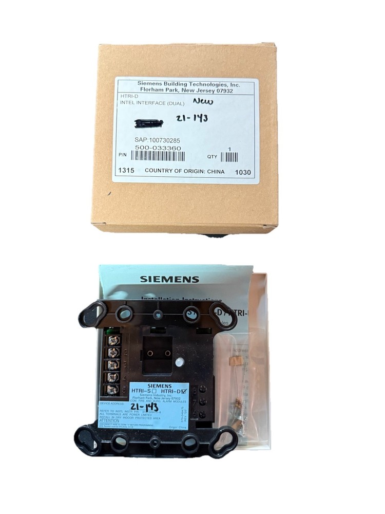 Siemens HTRI-D Dual Input Addressable Interface Module - New In Box