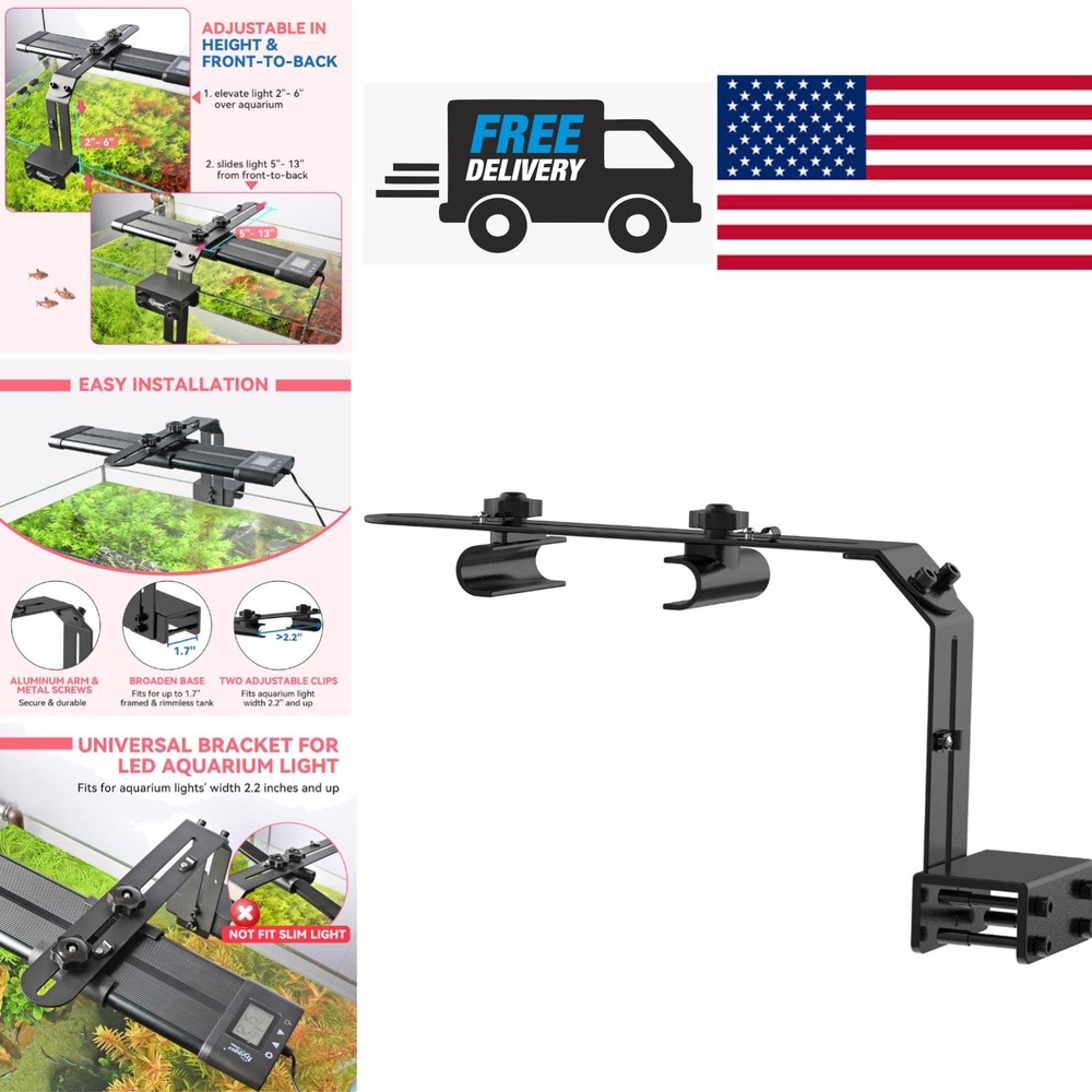 Universal Aquarium Light Holder with Sturdy Aluminum Construction for Easy Use