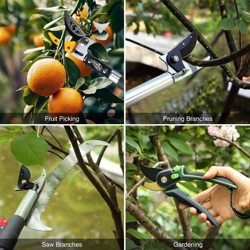 Lineslife Extendable Tree Pruner,Pole Pruner Pruning Shear, Telescopic Long H...