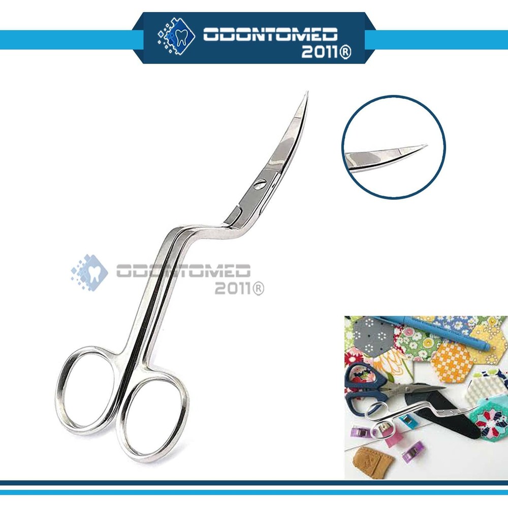 Professional Embroidery Applique Scissors Double - Curved Bent Handle 6"