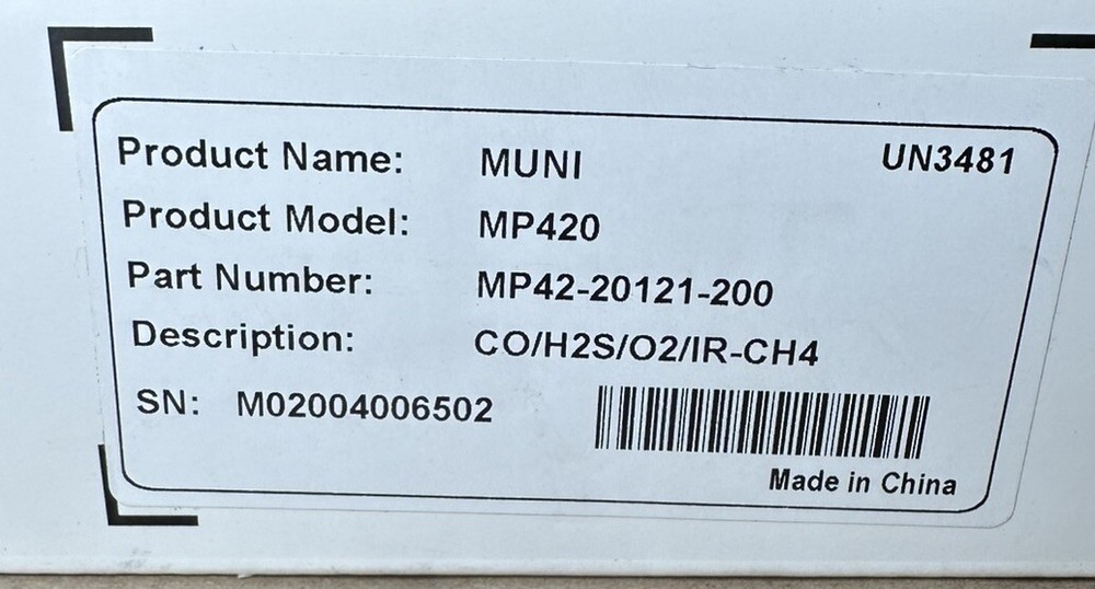 muni multi gas detector Model M420