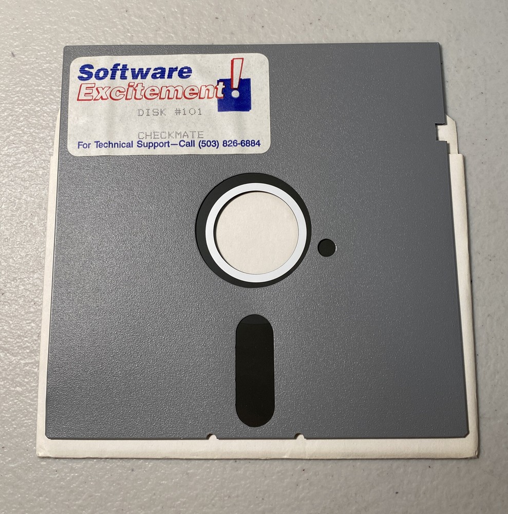Software Excitement! Disk #101 Checkmate 5.25” IBM Tandy Vintage