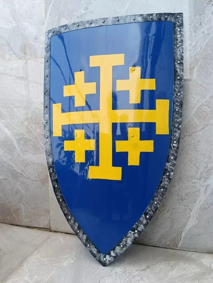 Steel Templar Shield Medieval Knight Armor Crusader Heater Shield