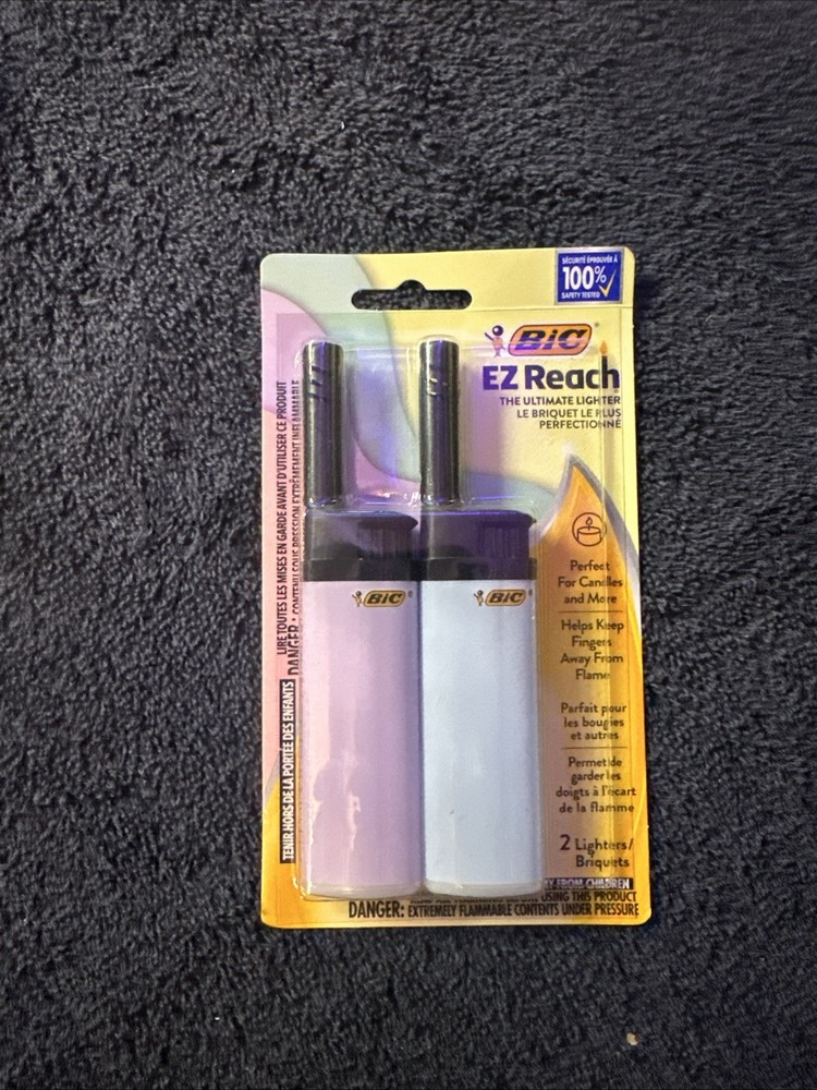 BIC EZ Reach Lighter 2-Pack Assorted Pastel Colors