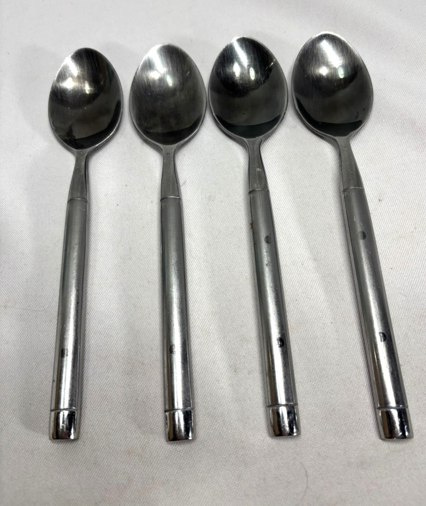 4 SOUP or TABLESPOONS Cambridge Tripoli II Sand 2-Dot Stainless Flatware