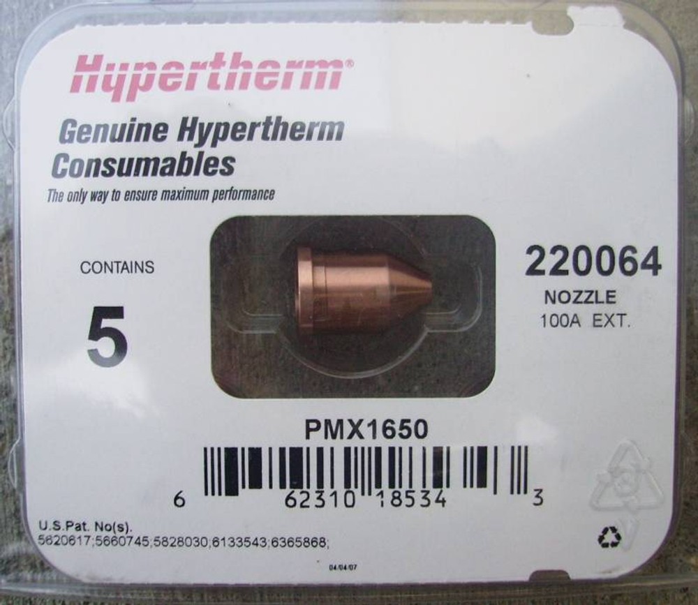Hypertherm Genuine Powermax 1650 100 Amp Nozzles 220064