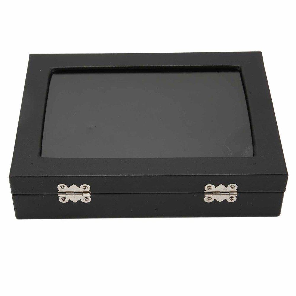 Pin Display Case Orderly Storage Transparent Dustproof Black Badge Storage Box