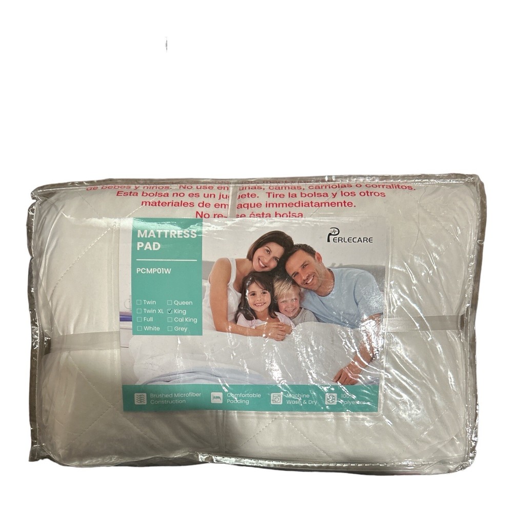 Perlecare King Mattress Pad – Soft Quilted Fitted Bed Protector, Durable