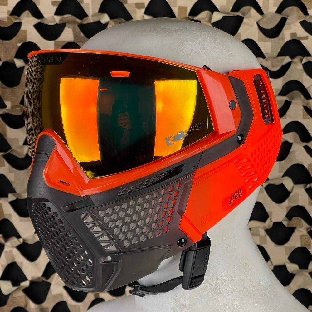 NEW Carbon CRBN Zero Pro Paintball Mask (More Coverage) - Blaze - Red Mirror