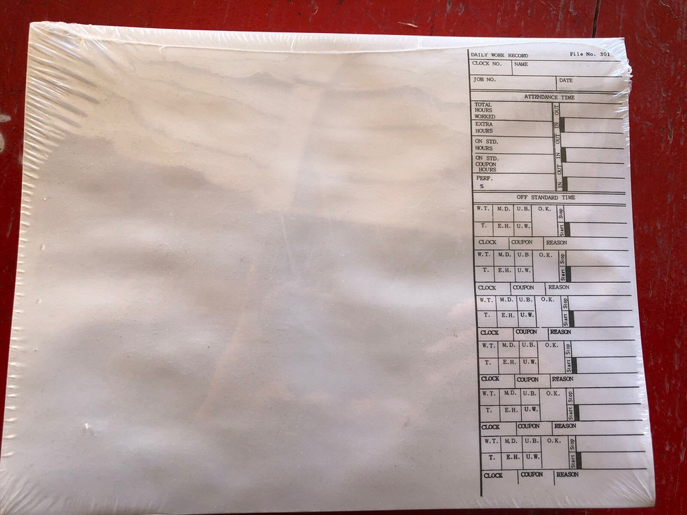 (1,000) Daily Time Card Work Record