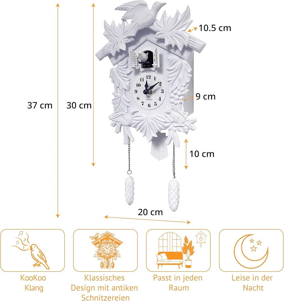 Unique Vintage Cuckoo Clock - Features Night/Day Modes and Adjustable Chime