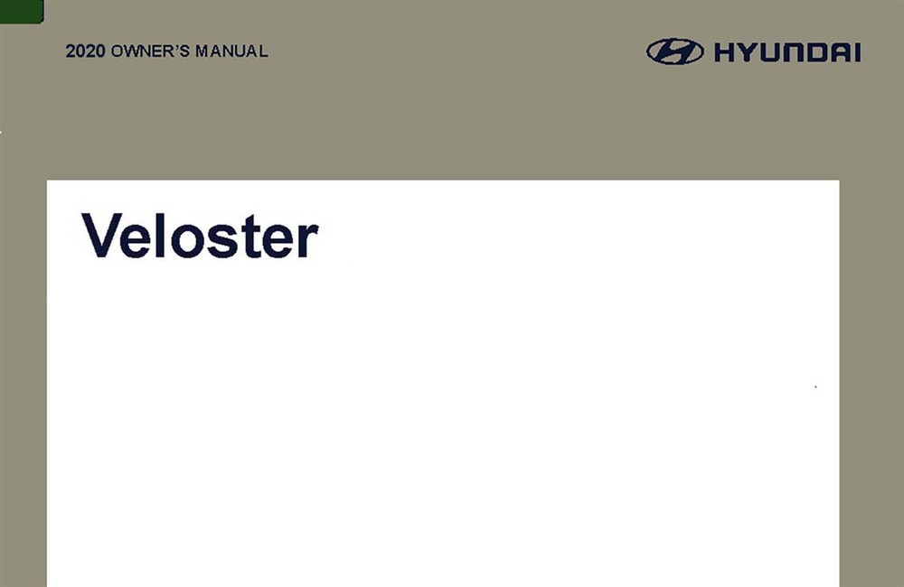 2020 Hyundai Veloster Owner's Manual