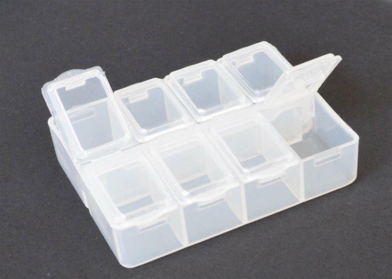 20pcs clear bead Storage Plastic BOX useful mini multi-purpose Case with 8 slots