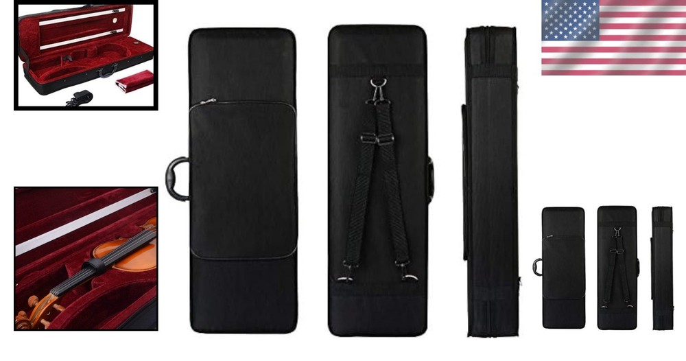Full Size Violin Case with Hygrometer, Lightweight Bag