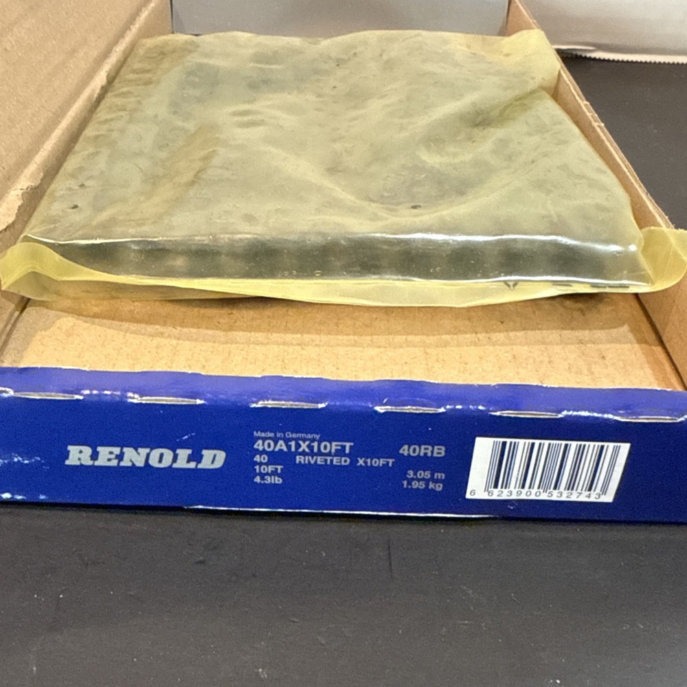 Renold 40A1X10FT 40RB riveted roller chain NOS
