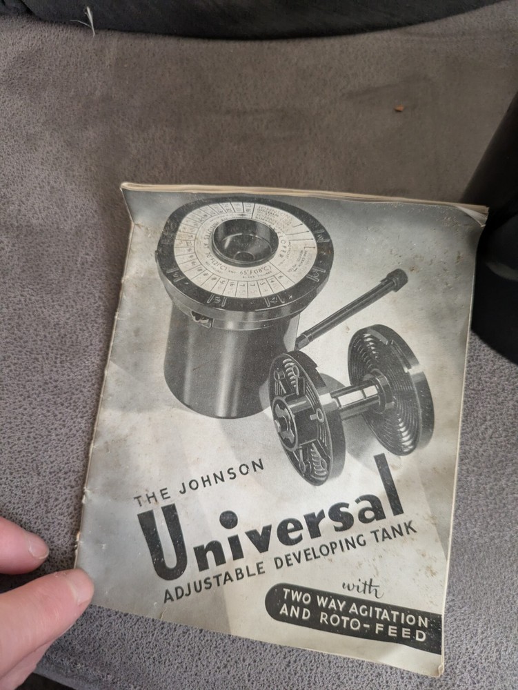 Developing Tank, Johnson's Vintage Universal Developing Tank, Adjustable Reels