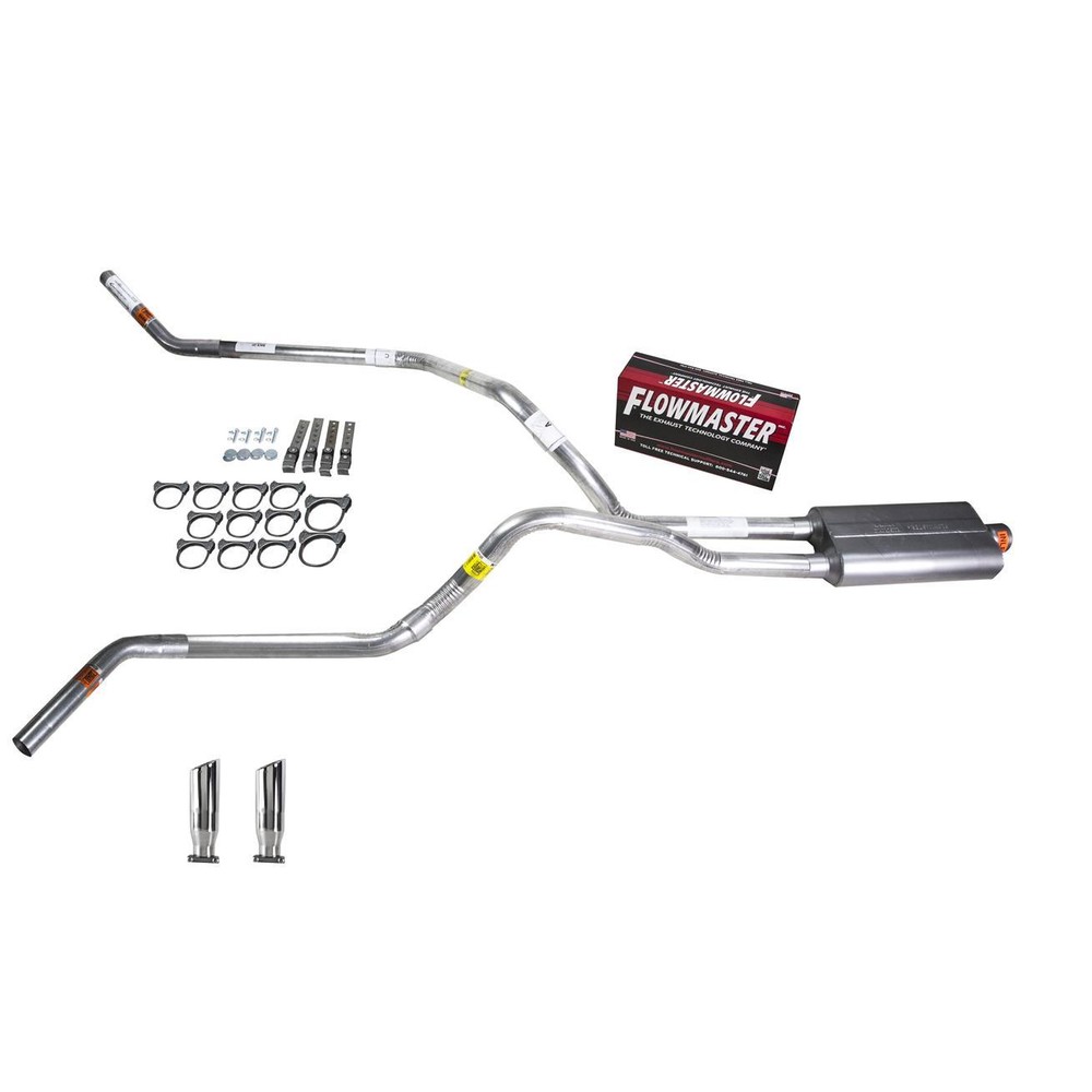 Ram 09-13 dual exhaust 2.5 pipe Flowmaster 50 RC Tip Corner exit