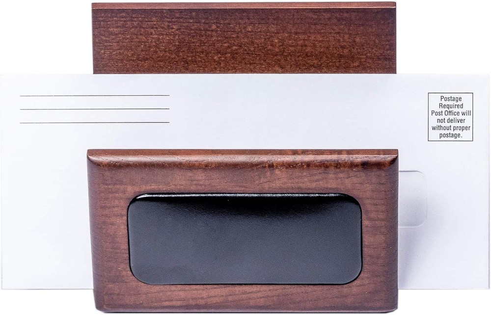 Walnut and Leather Letter Holder