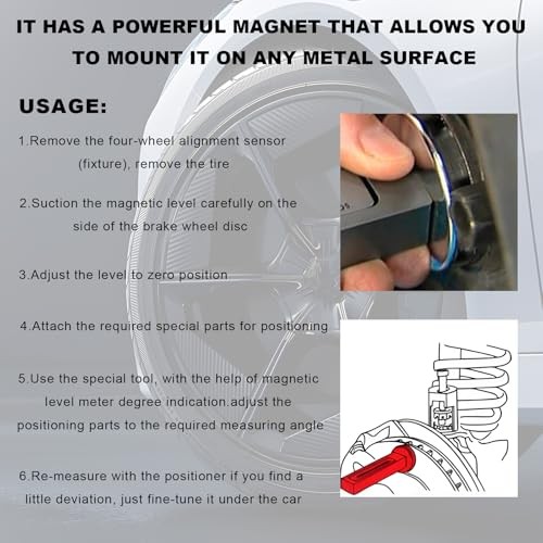Adjustable Magnetic Gauge Tool, Auto Wheel Camber Castor Strut Alignment