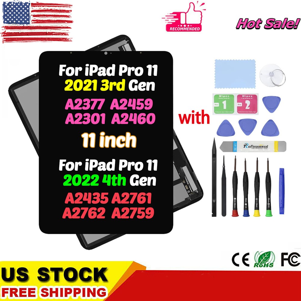 11" Screen Replacement for iPad Pro 11 2021 2022 3rd 4th Gen OLED LCD Assembly