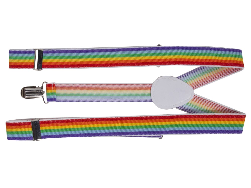 Rainbow Multi Color Elastic Suspenders