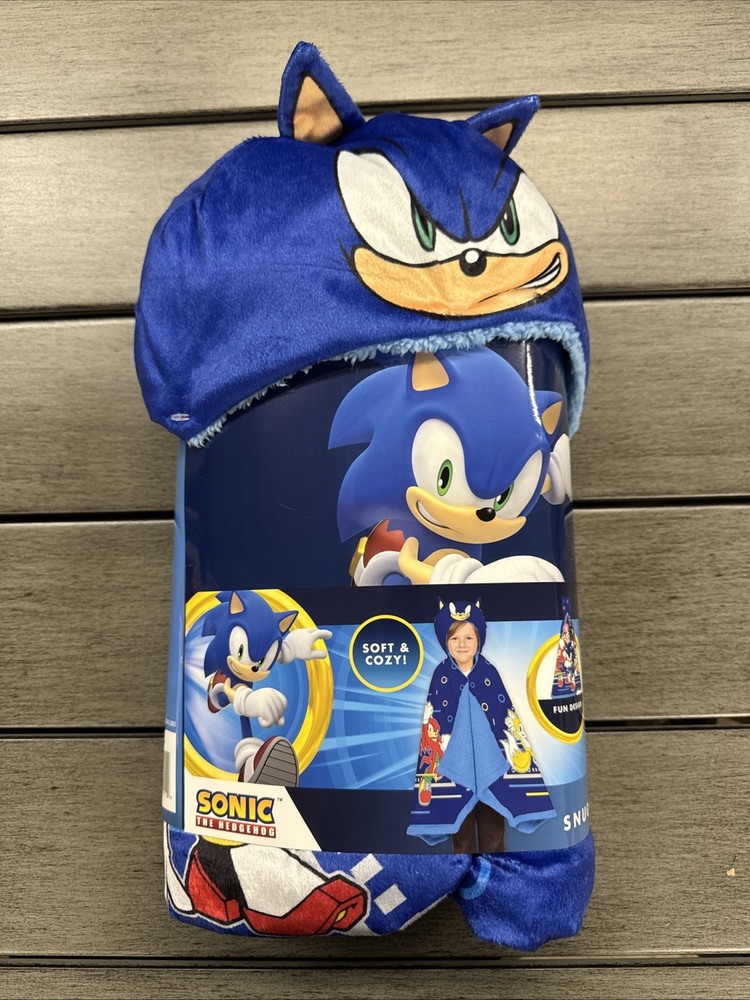 Sonic Snuggle Wrap Cape Soft Blanket Comfy Throw Blue NWT Soft