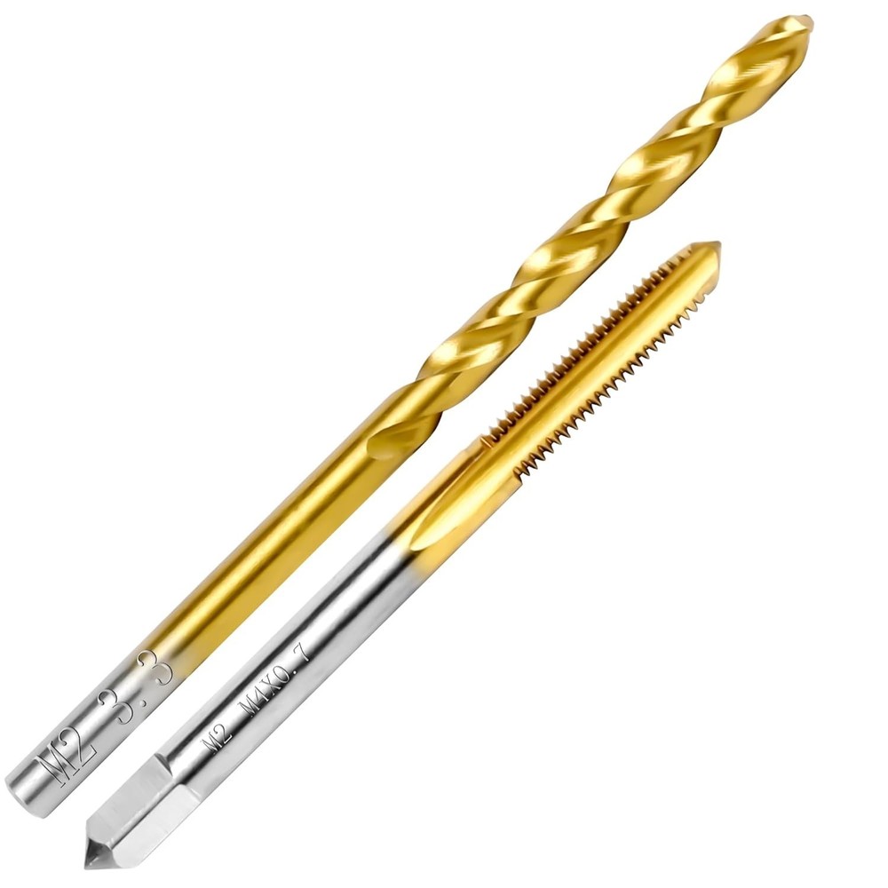 M2 HSS Titanium-Coated Drill & Tap Kit for Metal - 2pcs