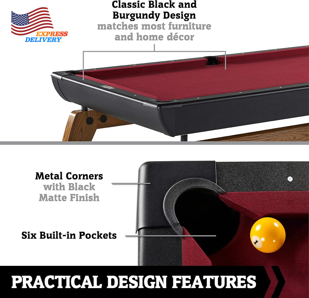 Billiard Tables Pool Tables w/Preassembled Playfields & Billiard Accessory Set
